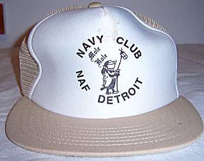 Vintage Snapback Cap Hat Navy Club Naf Detroit Naval